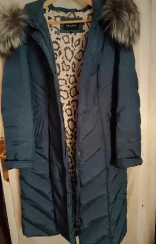 Talla L Abrigo de pluma natural