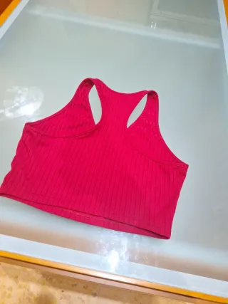 Top SHEIN granate escote V talla M