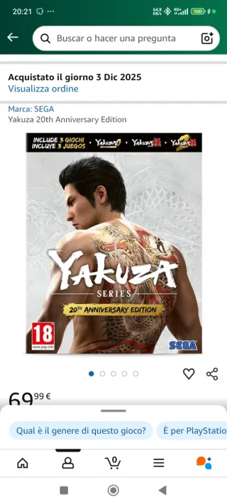 Yakuza 20th Anniversary Edition (PA ES) Edicion PC