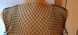 Vestido rejilla con pedrería