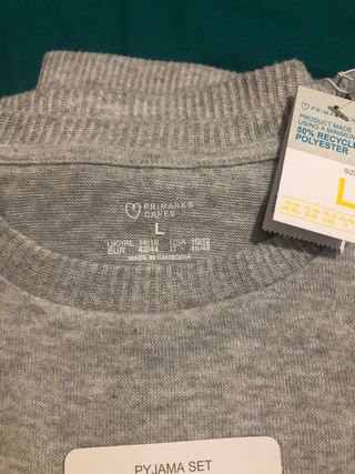 Pijama gris Primark Talla L