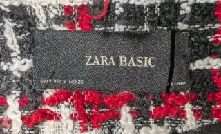 Sobrecamisa Zara cuadros rojo, blanco y negro