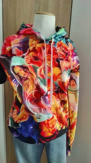 Colorida sudadera anime con capucha Onepiece