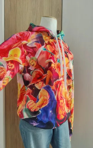 Colorida sudadera anime con capucha Onepiece