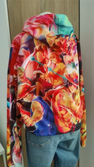 Colorida sudadera anime con capucha Onepiece