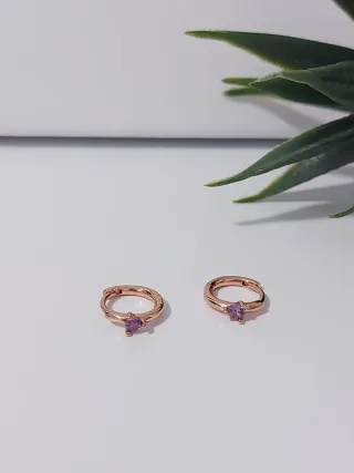 Pendientes Pandora Aro Pequeño Morado