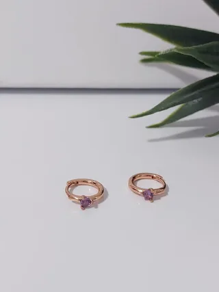 Pendientes Pandora Aro Pequeño Morado
