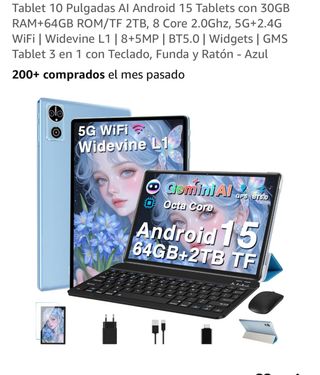 Tablet 10" Android 15 30GB RAM+64GB ROM •SIGILLATO•