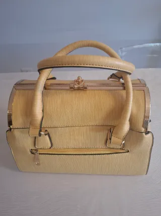Borsa donna beige e oro