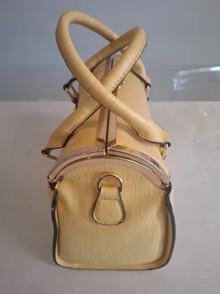 Borsa donna beige e oro