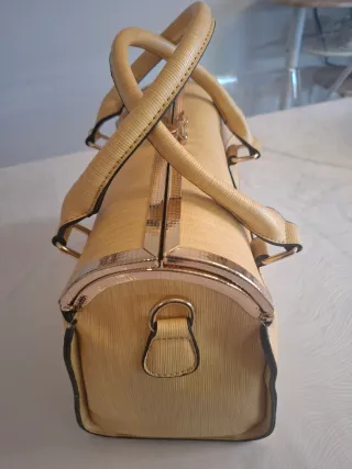 Borsa donna beige e oro