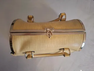 Borsa donna beige e oro