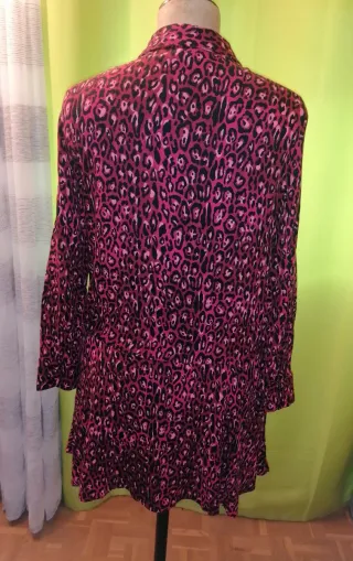 Vestido burdeos estampado print Springfield T. L