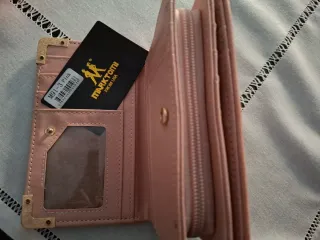 Portafogli in pelle Mark Tomi rosa scuro