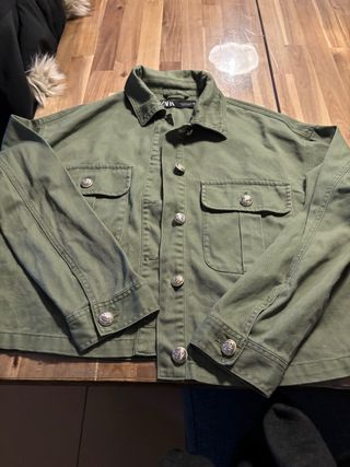 Sobrecamisa Zara Verde Militar Talla M