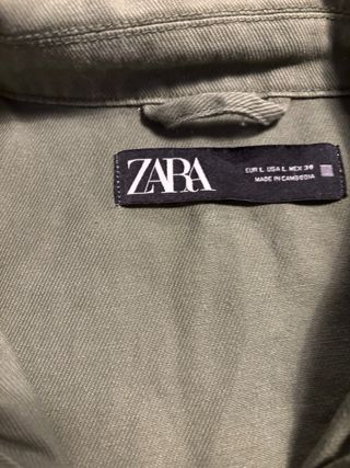 Sobrecamisa Zara Verde Militar Talla M