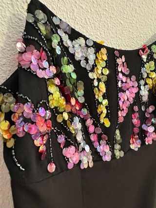 Vestido de fiesta negro lentejuelas
