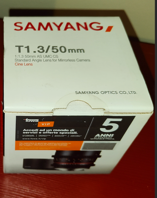 Obiettivo Samyang NUOVO T1.3/50mm 1:1:3 as umc cs