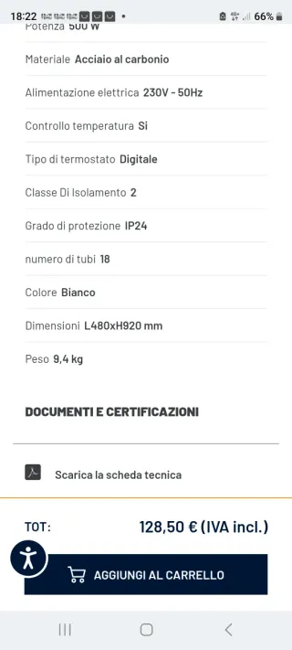 Termosifone elettrico bianco