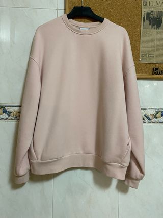 Sudadera Bershka Oversize Rosa Talla S