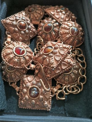 Cinturón joya cobre y piedras