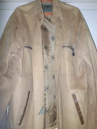 Chaqueta de cuero hombre beige VENTA EN MANO
