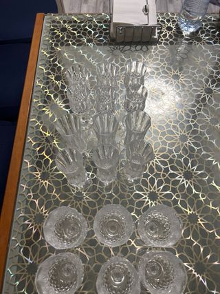 Copas de cristal tallado