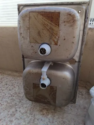 Fregadero Doble Roca Acero Inoxidable