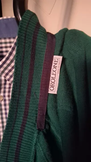 Cardigan Oroleone verde uomo