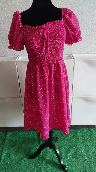 Vestido rosa lunares talla xl