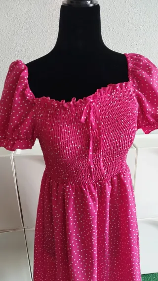 Vestido rosa lunares talla xl