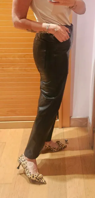 Pantalones Maksu Piel Negro Talla M