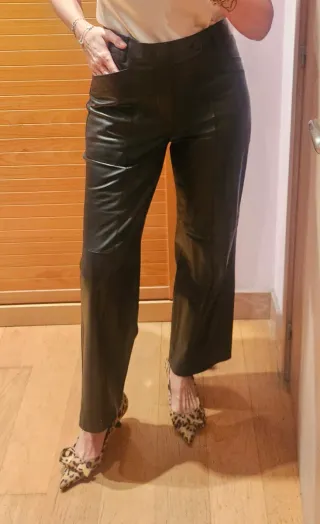 Pantalones Maksu Piel Negro Talla M