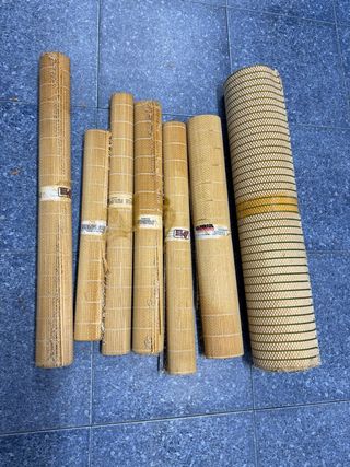 Rollos de esterillas de bambú