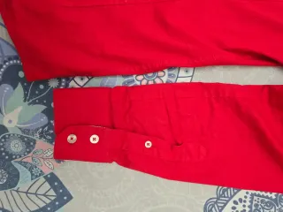 Camisa Hombre Roja Talla L Algodón Elástico