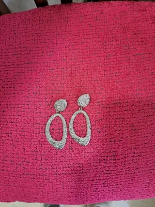 Pendientes grandes plata efecto martelé