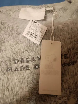 Pijama polar Snoopy gris y blanco