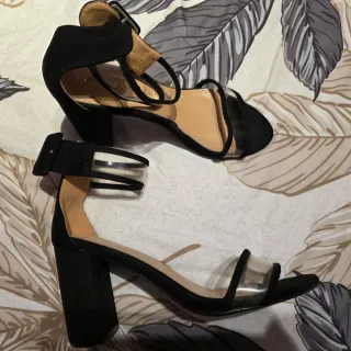 Sandalias tacón negras talla 37