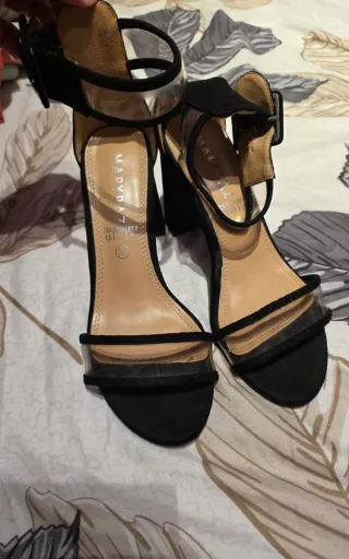 Sandalias tacón negras talla 37