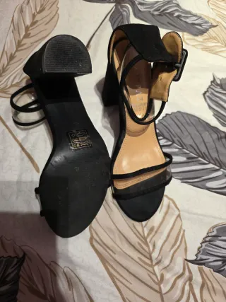 Sandalias tacón negras talla 37