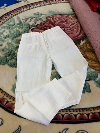 Traje de lino blanco Mango