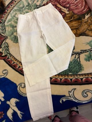 Traje de lino blanco Mango