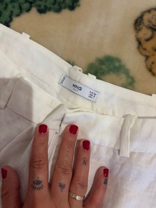 Traje de lino blanco Mango