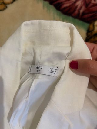 Traje de lino blanco Mango