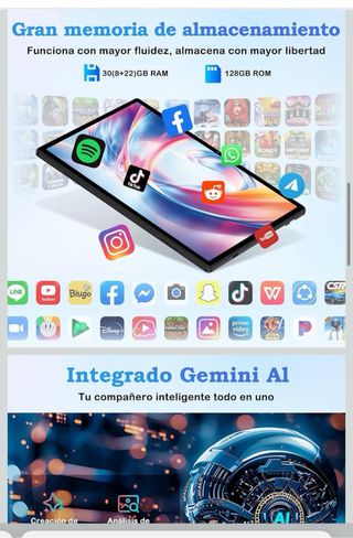 Tablet 10" Android 15 30GB RAM+128GB •NUOVA•