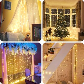 Luces Cortina USB 3x3m 300 LED 8 Modos + Mando 2un