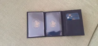 Cartera de piel auténtica negra