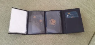 Cartera de piel auténtica negra