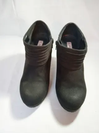 Botines Anna Field T.38 Tacón Vintage Negro