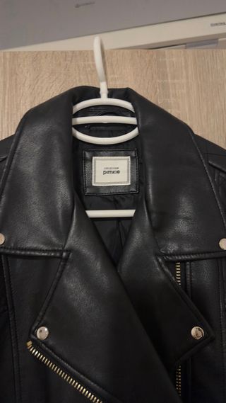 Chaqueta piel cuero negra